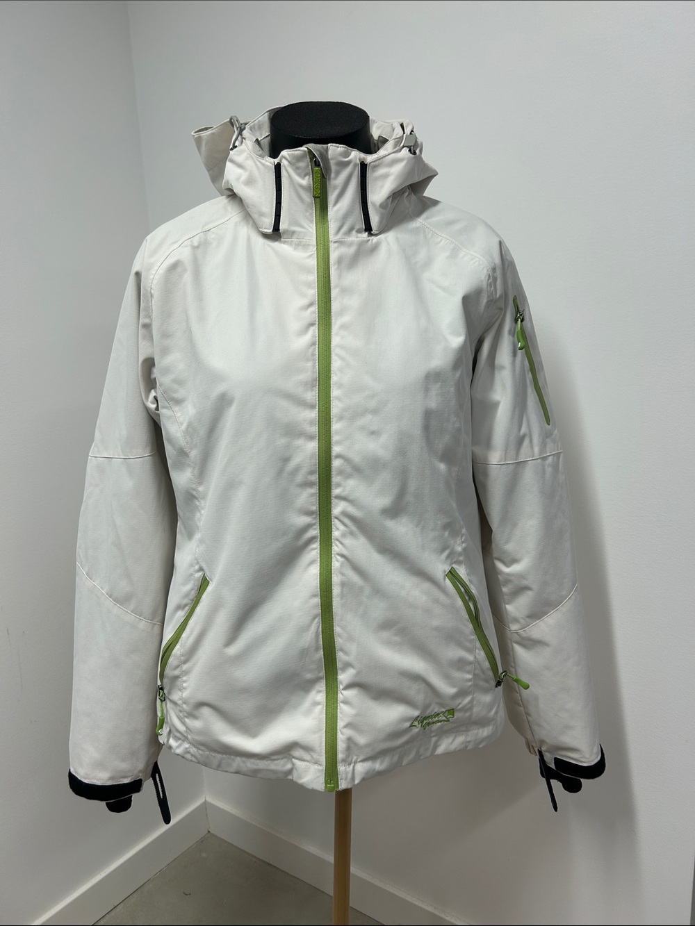 Liquid Venture 5000 Ski Jacket White Lime Green Waterproof Hooded size large
